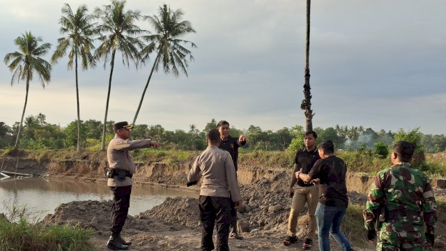 Tambang Pasir Diduga Ilegal Disegel Polisi dan TNI di Gowa