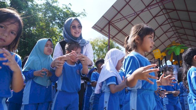 Bunda PAUD Gowa Ajak Anak-Anak Biasakan Cuci Tangan Sejak Dini