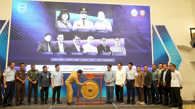 Rapat Kerja & Konsultasi Provinsi (Rakerkonprov) DPP Asosiasi Pengusaha Indonesia (APINDO) Sulsel Tahun 2025, di Claro Hotel Makassar, Senin (10/11/2025).