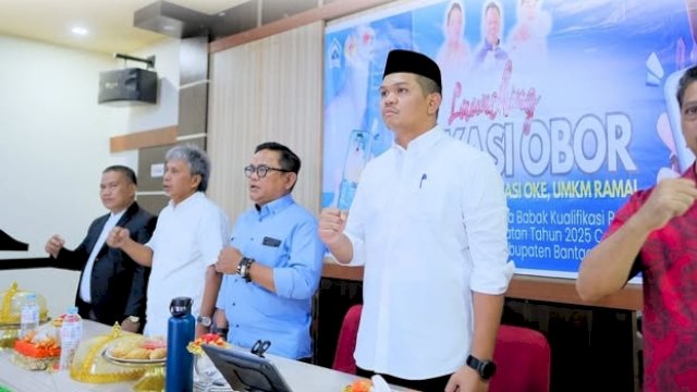 Bupati Bantaeng, M. Fathul Fauzy Nurdin saat menghadiri peluncuran aplikasi Obor.