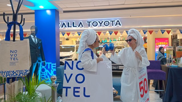 Booth pameran Novotel Makassar Grand Shayla di Mall Ratu Indah, yang berlangsung dari 18 hingga 23 November 2025.