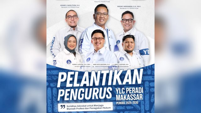YLC PERADI Makassar Perkuat Soliditas Advokat Muda Lewat Pelantikan Pengurus