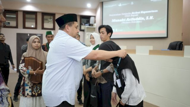 Wali Kota Makassar, Munafri Arifuddin pada Intermediate Training atau Latihan Kader II (LK2) Himpunan Mahasiswa Islam (HMI) Koordinator Komisariat Tamalate Cabang Makassar yang digelar di Balai Kota Makassar, Sabtu (24/01/2026).

