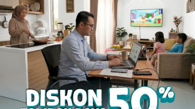 Guna memberikan kenyamanan masyarakat dalam menerapkan Work From Home (WFH), PLN menghadirkan program diskon 50% tambah daya listrik "Power Up Real, Listrik Aman Kerja Lancar" yang berlaku mulai tanggal 15 April hingga 28 April 2026.