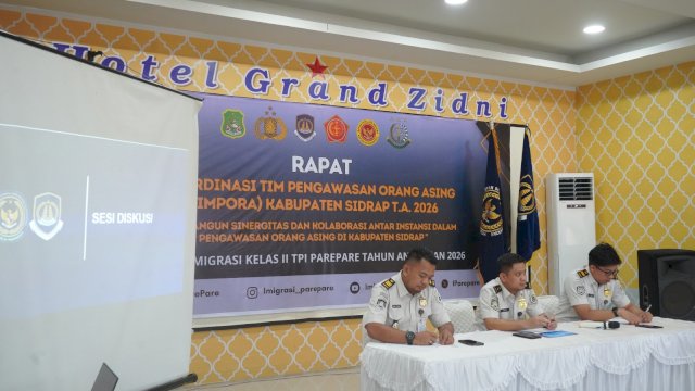 Imigrasi Parepare Gelar Rakor TIMPORA 2026, Perkuat Pengawasan Orang Asing di Sidrap