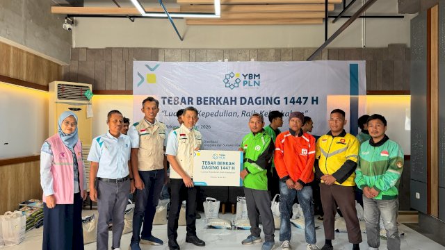 Tebar Berkah Daging 1447 H melalui YBM PLN UID Sulselrabar telah tersalurkan kepada teman-teman ojol dan kaum dhuafa