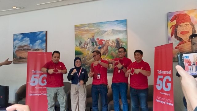 Konferensi pers Telkomsel Makassar Half Marathon 2026, Jumat (29/5).