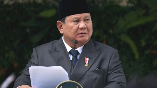 Presiden RI Prabowo Subianto saat menegaskan komitmennya melakukan transformasi ekonomi Pancasila dan menghadapi perlawanan kelompok koruptor pada upacara Hari Lahir Pancasila, Senin (1/6/2026).