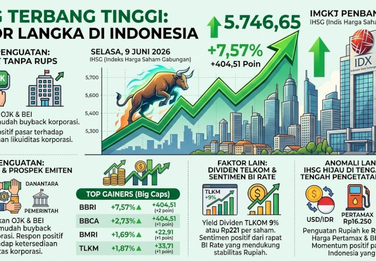 IHSG Terbang Tinggi 7,57%, Terbantu Wacana Buyback Emiten Tanpa RUPS dan Sentimen BI Rate
