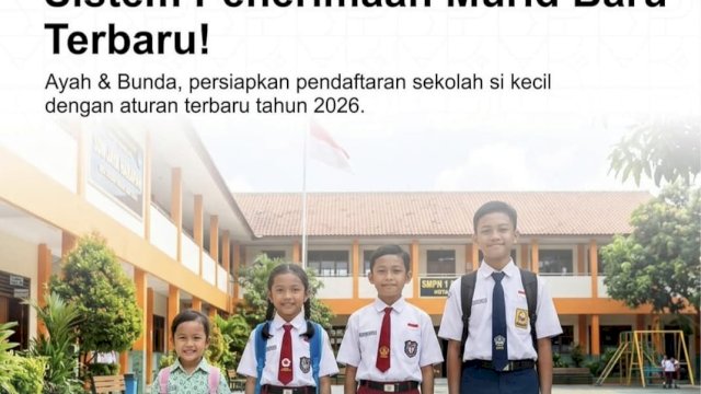 Pemerintah Kota Makassar resmi membuka tahapan Seleksi Penerimaan Murid Baru (SPMB) Tahun 2026 untuk jenjang TK, SD, dan SMP.