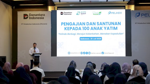 Pelindo Regional 4 Salurkan Santunan untuk 100 Anak Yatim di Makassar