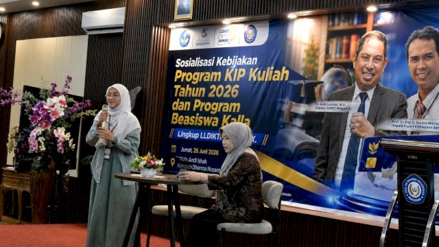 Sosialisasi Kebijakan Program KIP Kuliah dan Beasiswa Kalla Tahun 2026 di Sekolah Tinggi Ilmu Ekonomi (STIE) Tri Dharma Nusantara, Jalan Kumala II No. 51, Makassar pada akhir Juni 2026.