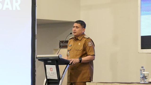 Wali Kota Makassar, Munafri Arifuddin, saat membuka secara resmi Bimbingan Teknis SAKIP Tahun 2026 lingkup Pemerintah Kota Makassar di Hotel Claro, Senin (6/7/2026).
