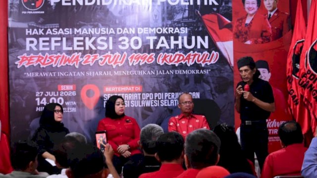  PDIP Sulsel Refleksikan 30 Tahun Peristiwa 27 Juli, Tegaskan Komitmen Merawat Demokrasi