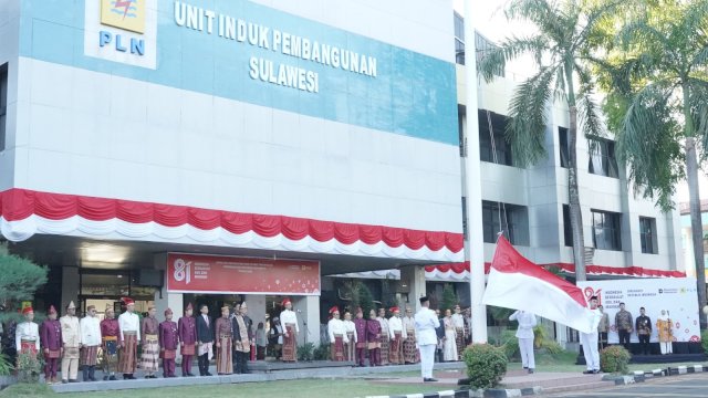 PLN se-Regional Makassar Gelar Upacara HUT ke-81 RI di Kantor UIP Sulawesi