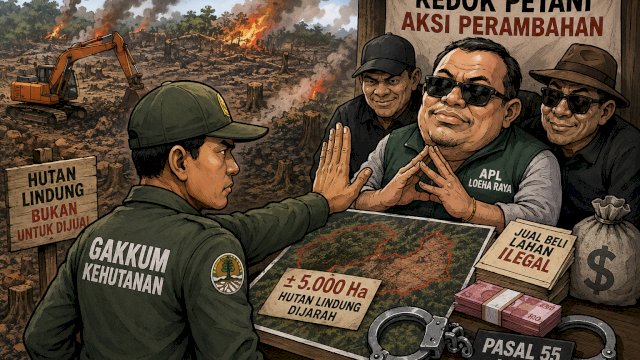 Gakkum Kehutanan Bidik Aktor Utama Perambahan Hutan Loeha Raya, Dugaan Mafia Lahan Mulai Terkuak