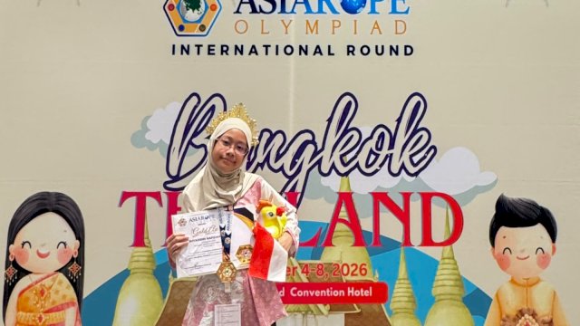 Aeshyazidni Nafizah Gasba, siswi kelas VI Al-Ghofur SD Islam Athirah Bukit Baruga.