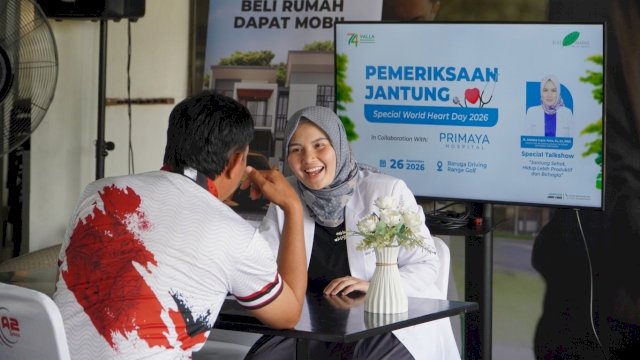 Kegiatan ini menghadirkan layanan pemeriksaan kesehatan jantung serta special talkshow bersama dr. Abinisa Inaya Taim, Sp.JP, FIHA, Dokter Spesialis Jantung & Pembuluh Darah Primaya Hospital Hertasning.